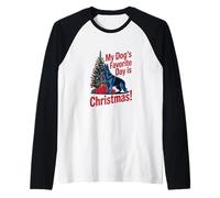 Le Jour préféré de Mon Chien est Noël Manche Raglan