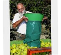 LE KANGOUROU Panier de Récolte avec Manche de Vidage - Capacité 15 litres - Polypropylène Alimentaire Souple - Bâche Haute Résistance - Longueur 60 cm - Idéal pour Verger - Vert Foncé