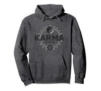 Le Karma est réel : la Sagesse de l'équilibre Spirituel du Yin Yang Sweat à Capuche, Unisexe pour Adultes, Chiné Foncé, XXL