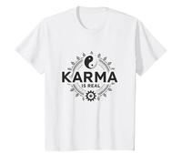 Le Karma est réel : la Sagesse de l'équilibre Spirituel du Yin Yang T-Shirt, Enfant, Blanc, 10 Ans