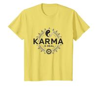 Le Karma est réel : la Sagesse de l'équilibre Spirituel du Yin Yang T-Shirt, Enfant, Citron, 6 Ans