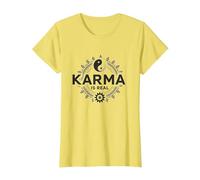 Le Karma est réel : la Sagesse de l'équilibre Spirituel du Yin Yang T-Shirt, Femme, Citron, XL