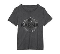 Le Karma est réel : la Sagesse de l'équilibre Spirituel du Yin Yang T-Shirt, Femme Grandes Tailles, Chiné Foncé, 2X