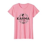 Le Karma est réel : la Sagesse de l'équilibre Spirituel du Yin Yang T-Shirt, Femme, Rose, XS