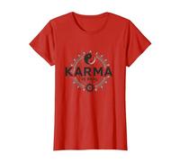 Le Karma est réel : la Sagesse de l'équilibre Spirituel du Yin Yang T-Shirt, Femme, Rouge, XL