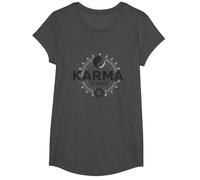 Le Karma est réel : la Sagesse de l'équilibre Spirituel du Yin Yang T-Shirt, Fille, Chiné Foncé, XS
