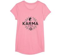 Le Karma est réel : la Sagesse de l'équilibre Spirituel du Yin Yang T-Shirt, Fille, Rose, S