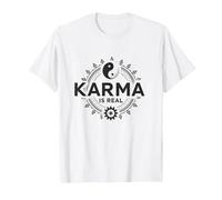 Le Karma est réel : la Sagesse de l'équilibre Spirituel du Yin Yang T-Shirt, Homme, Blanc, 6XL