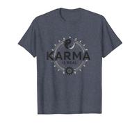 Le Karma est réel : la Sagesse de l'équilibre Spirituel du Yin Yang T-Shirt, Homme, Bleu Chiné, 6XL