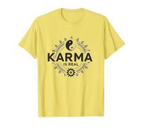 Le Karma est réel : la Sagesse de l'équilibre Spirituel du Yin Yang T-Shirt, Homme, Citron, XL