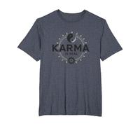 Le Karma est réel : la Sagesse de l'équilibre Spirituel du Yin Yang T-Shirt, Homme Grandes Tailles, Bleu Chiné, 6X Tall