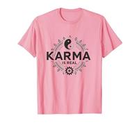 Le Karma est réel : la Sagesse de l'équilibre Spirituel du Yin Yang T-Shirt, Homme, Rose, L
