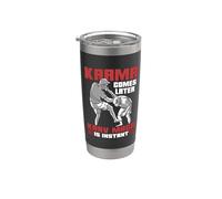 Le karma vient plus tard | Krav Maga Warrior Instant Combat | Krav Maga Gobelet isotherme en acier inoxydable double paroi