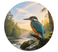 Le KingfisherPuzzle Rond 1000 Pièces Rythme Détendu Grands-Parents Et Enfants Exercice Cérébral Douxoiseau Beau Cadeau Plaisir Familial 1000pcs (67.5x67.5cm)