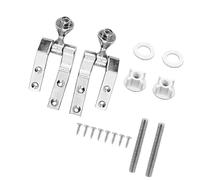 Le kit complet de réparation de charnière de toilette contient 2 charnières métalliques, 8 vis et toutes les pièces de montage nécessaires pour une installation sécurisée du kit de réparation de