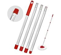 Le kit de balai d'essuie-glace Spin de rechange, 4 sections, en acier inoxydable, réglable, compatible avec Vileda Turbo Spin Mop (blanc)