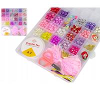 Le kit de bijoux roses en carton à confectionner avec des perles