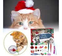 Le kit de compte à rebours de Noël apporte de la joie à votre chat Yrv170 (rouge, 34 cm)