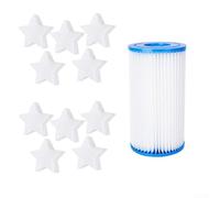 Le kit de filtre absorbant les résidus de piscine comprend 10 éponges absorbantes d'huile plus 1 cartouche réutilisable de type A/C pour piscines hors sol (A)