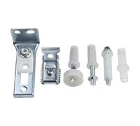 Le kit de fixation de porte pliable contient une roue de guidage supérieur, un pivot inférieur, un support supérieur en plastique et un support inférieur pour portes de 2,5 à 3,5 cm