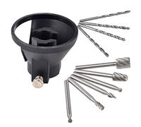 Le kit de fixation pour guide de coupe multi-outils rotatif KATUR comprend 4 forets et 6 forets de routage HSS Fraise avec fraise Localisateur dédié