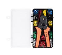 Le kit d'outils de sertissage comprend une pince à sertir réglable à cliquet 24 10 AWG 600 connecteurs isolés bornes à broches 40 attaches de câble pratiques pour les électriciens amateurs de