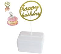 Le Kit Money Cake, Money Cake Setr Out Comprend 1 Boîte d'argent 20 Transparent Pocket Connected Anniversaire Cake Topper pour Fête d'anniversaire