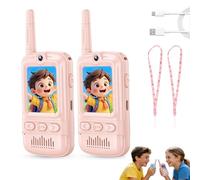 Le kit Talkie-walkie vidéo pour Enfants Comprend Deux talkies-Walkies Rechargeables. Ce Jouet Peut être utilisé Aussi Bien à l'intérieur qu'à l'extérieur. (Rose + Rose)