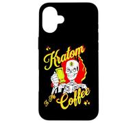 Le kratom est Le crâne de Mes Amateurs de café et de thé au kratom ! Coque pour iPhone 16 Plus