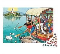 Le lac Bled Pletna embarquement embarquement Puzzle en Bois Imperméable Puzzles De 1000 Pièces pour Adultes Amusant Jeux Éducatifs