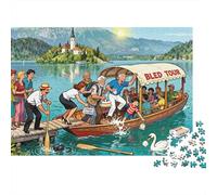 Le lac Bled Pletna embarquement embarquement Puzzle en Bois Imperméable Puzzles De 1000 Pièces pour Adultes Défi Et Casse-tête Jeux Éducatifs