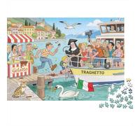 Le lac de Côme Ferry Boarding Crush Puzzle en Bois Imperméable DIY Puzzles De 1000 Pièces pour Adultes Cadeaux Amusant Jeux De Stimulants