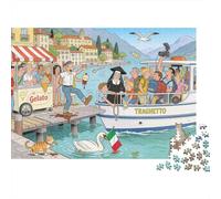 Le lac de Côme Ferry Boarding Crush Puzzle en Bois Imperméable DIY Puzzles De 1000 Pièces pour Adultes Défi Et Casse-tête Jeux Éducatifs
