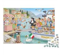 Le lac de Côme Ferry Boarding Crush Puzzle en Bois Imperméable Puzzles De 1000 Pièces pour Adultes Coloré Jeux De Stimulants