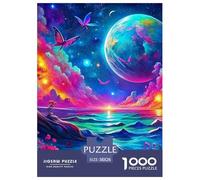 Le Lac de Lune Puzzle 1000 Pièces Educa Divertissement Créatif De l'art De La Décoration Guérir la tranquillité Jeu Éducatif Challenge Toy pour Adultes Et Enfants À Partir De 12 Ans 38x26cm/1000pcs