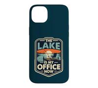 Le lac est Mon Bureau Coucher de Soleil Amusant sur la pêche à la Retraite Coque pour iPhone 14 Plus
