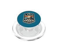 Le lac est Mon Bureau Coucher de Soleil Amusant sur la pêche à la Retraite PopSockets PopGrip pour MagSafe