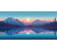 Le lac lune Diamond Painting Adulte Grande Format Taille, Broderie DiamondPainting Grande Taille Canevas Diamant Kit Complet Point De Croix, Salon Chambre Autocollant Mural Décoration 40x80cm lgl5942