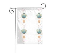 Le lapin ciel étoilé YYHWHJDE sur montgolfière. La taille précise de ce drapeau de jardin est de 30,5 x 45,7 cm, ce qui est un rapport d'or soigneusement conçu. Il s'adapte parfaitement à la grande