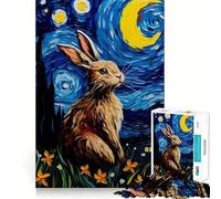 Le Lapin de la Nuit Étoilée Puzzle de 1000 pièces pour Adolescents Jeu de réflexion et de Groupe Découpe de précision pour Les fêtes 50x75cm