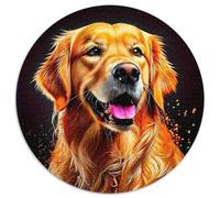 Le Le Golden Retriever Circulaire Puzzle Convient pour Adultes Et Enfants 1000 Pièces, Animal de Compagnie Mignon Fun Défiant Unique Toy (67.5x67.5cm)