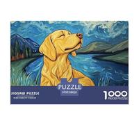 Le Le Golden Retriever Puzzle 1000 Pièces Cadeau Unique Jeu Éduchatif Challenge Toy À De Qualité Supérieure Peinture Art pour Adultes Et Enfants À Partir De 12 Ans 38x26cm/1000pcs