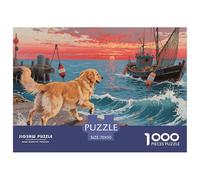Le Le Golden Retriever Puzzles 1000 Pieces Cadeau Unique Jeu Éduchatif Défi Jouet À De Qualité Supérieure Peinture Art pour Adultes Et Enfants À Partir De 14 Ans 70x50cm/1000pcs