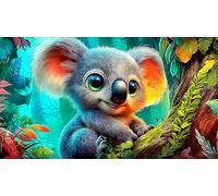 Le Le Koala Puzzles 1000 pièces Cadeau Unique Jeu éduchatif défi Jouet de qualité supérieure Peinture Art pour Adultes et Enfants à partir de 12 Ans 38x26cm/1000pcs