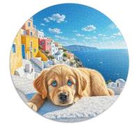 Le Le Le Golden Retriever 1000 Pièces Puzzle Convient Aux Adultes Et Aux EnfantsJeu D'Intelligence Pets Mignons Puzzle Rond Décoration Moderne DIY Puzzle Puzzle pour Enfants Décompression Et Cadeau