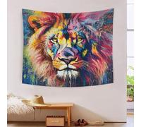 Le Le lion 3D Effet Tapisserie Art Mural Tapisserie Murales Tapisserie Murale Tissu Pour La Décoration De Chambre À Coucher, Décorations Murales, Art Mural, Nappes Tenture Murale 180cmx230cm