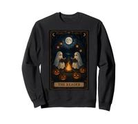 Le Lecteur : Deux fantômes lisant Le Tarot sur Un feu de Camp pour Halloween Sweatshirt