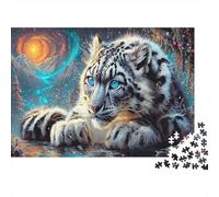 Le léopard des neiges par l'eau Picture Puzzle 1000pcs Puzzles Faune Sauvage for Teenagers Jeu Éducatif Défi pour Adulte 70x50cm/1000pcs
