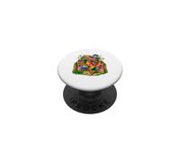 Le lézard à Volants se Charge à Travers la Porte de Jardin en Forme de cœur PopSockets PopGrip Adhésif