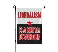 Le Libéralisme Est Un Trouble Mental. Patriote Anti-Libéral. Bannière Avec Œillets Drapeau De Jardin Double Face Drapeau De Cour Pour Intérieure Clubs Chambres 30X45cm